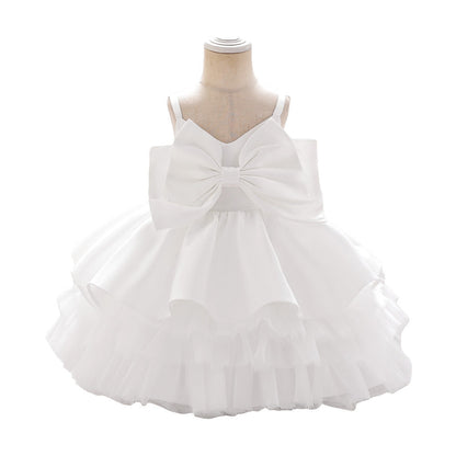 Cute Off Shoulder Bowknot Ruffle Princess Dress for Girls | Party & Flower Girl