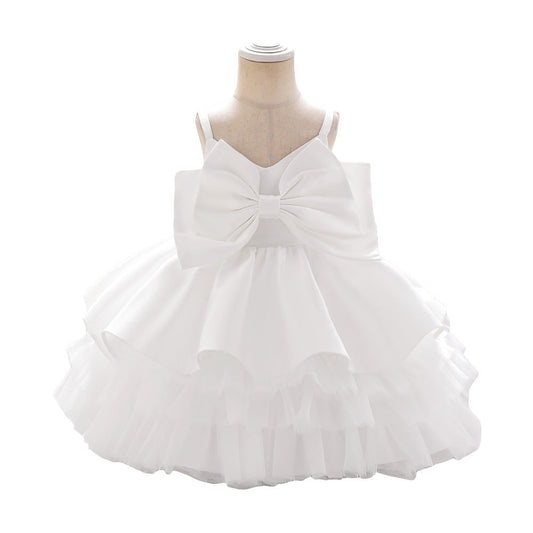 Cute Off Shoulder Bowknot Ruffle Princess Dress for Girls | Party & Flower Girl