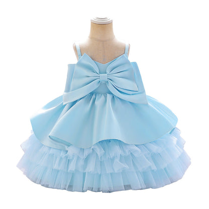 Cute Off Shoulder Bowknot Ruffle Princess Dress for Girls | Party & Flower Girl