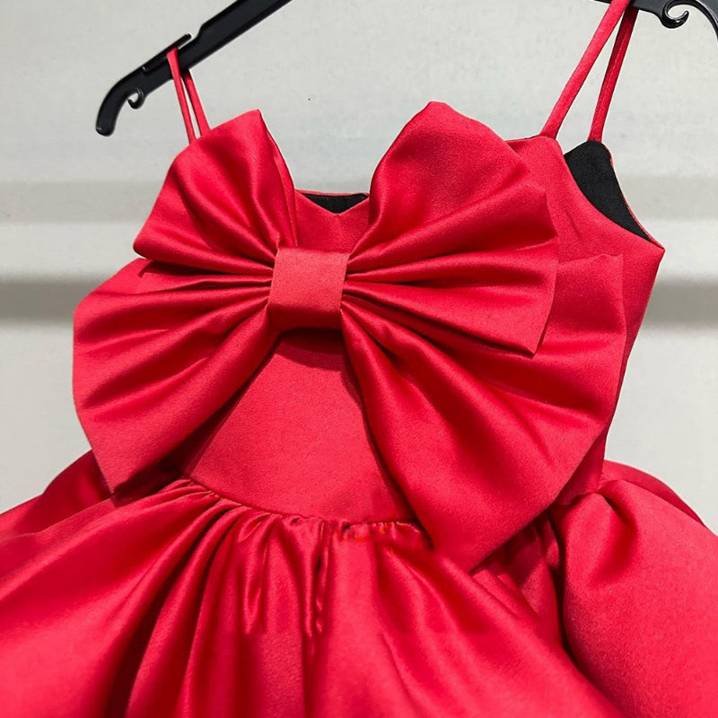 Cute Off Shoulder Bowknot Ruffle Princess Dress for Girls | Party & Flower Girl