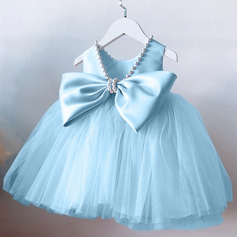 Pink Tulle A-Line Bow Princess Dress for Girls – Formal Baby & Toddler Party Wear