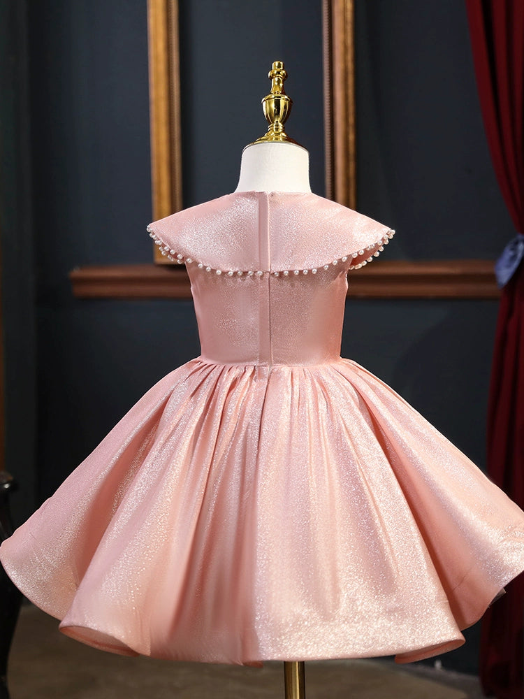 Pink Puffy Ball Gown Flower Girl Dress with Bow and Sequins - Pink / 7-8 Years (140cm) Pink Puffy Ball Gown Flower Girl Dress with Bow and Sequins - Pink / 7-8 Years (140cm)