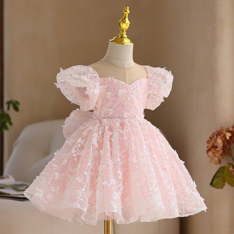 Pink Sequin Princess Party Dress for Girls (Ages 2-12) - Flower Girl & Birthday Tutu