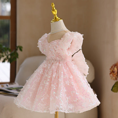 Pink Sequin Princess Party Dress for Girls (Ages 2-12) - Flower Girl & Birthday Tutu