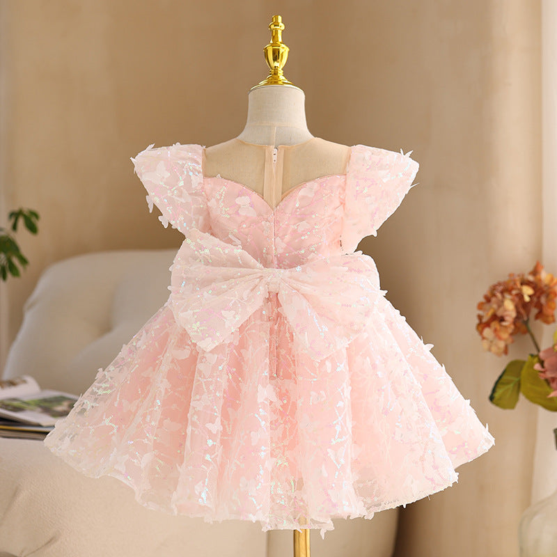 Pink Sequin Princess Party Dress for Girls (Ages 2-12) - Flower Girl & Birthday Tutu