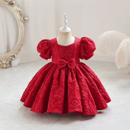 Elegant Princess Fairy A-line Toddler Dress with Bowknot – Party & Flower Girl Outfit