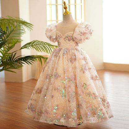 Girls Multicolor Ball Gown – Puffy Princess & Fairy Sequin Dress | Ages 2-12