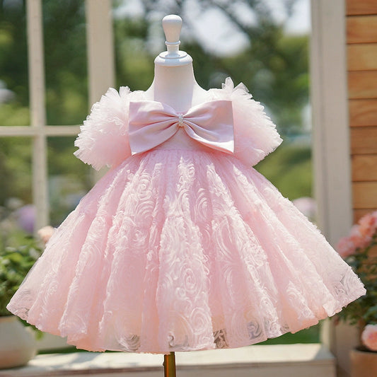 Princess Pink Tulle Flower Girl Dress | Party, Wedding & Formal Dress for Girls