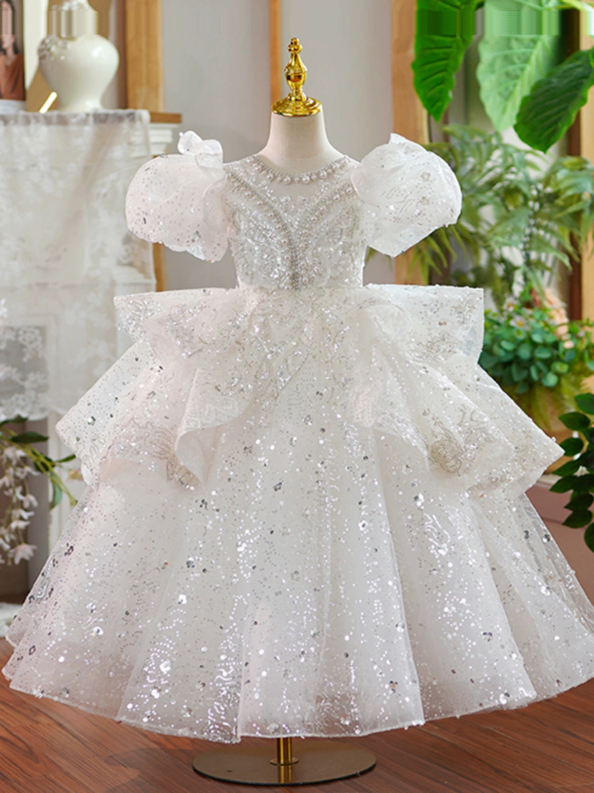 white sequin ball dress White Sequin Prom Dress Long with Feather Details White Sequin Dress