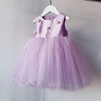 Purple Sequin Tulle Princess Dress for Girls - Party, Wedding & Special Occasion