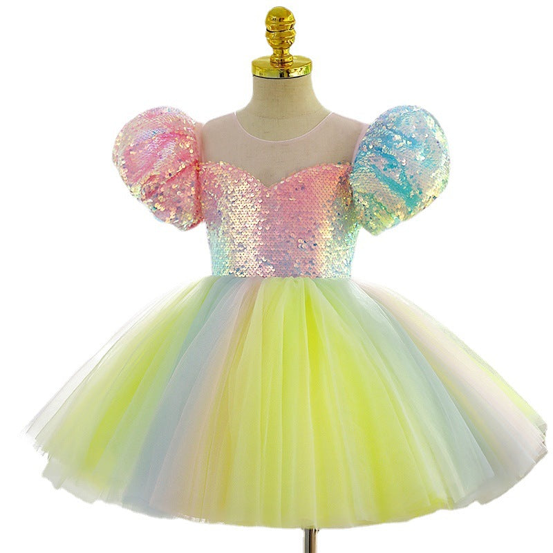 Rainbow Princess Tulle Dress for Girls - Party, Wedding & Special Occasions