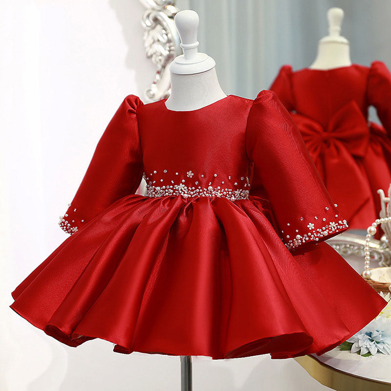 Red Sequin Ruffle Dress for Girls – Party & Christmas Outfits (12M-12Y)