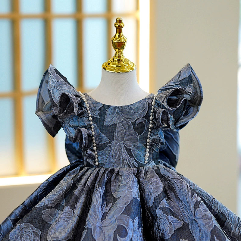 Royal Blue Princess Ball Gown Flower Girl Dress - Royal Blue / 18-24 Months (90cm) - Fleur Kids Royal Blue Princess Ball Gown Flower Girl Dress - Royal Blue / 18-24 Months (90cm) - Fleur Kids