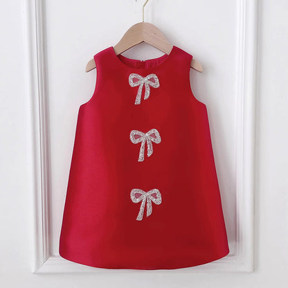 Cute Sequin A-Line Flower Girl Party Dress | Tea Length Formal Dress for Kids