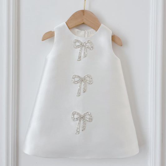 Cute Sequin A-Line Flower Girl Party Dress | Tea Length Formal Dress for Kids