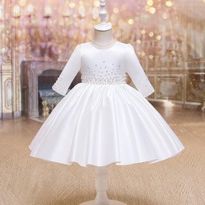 Sequin A-line Formal Party Dress for Baby & Toddler Girls | Cute Bowknot, Beaded Details