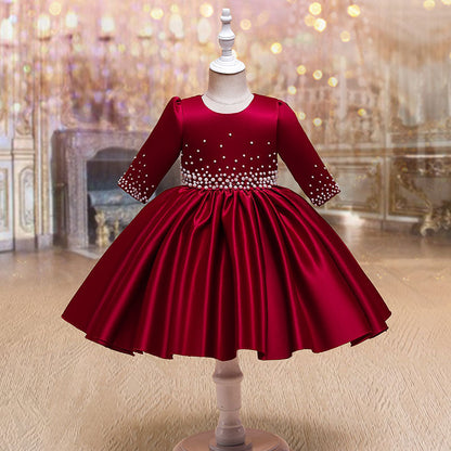 Sequin A-line Formal Party Dress for Baby & Toddler Girls | Cute Bowknot, Beaded Details
