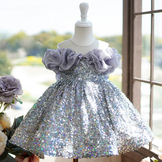 Silver Birthday Dresses for Girls | Sparkly & Glam Party Dresses FleurKids Silver Birthday Dresses for Girls | Sparkly & Glam Party Dresses FleurKids