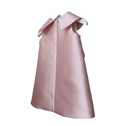 Sleeveless Satin A-Line Tea Length Party Dress for Girls – Princess Birthday & Flower Girl Gown