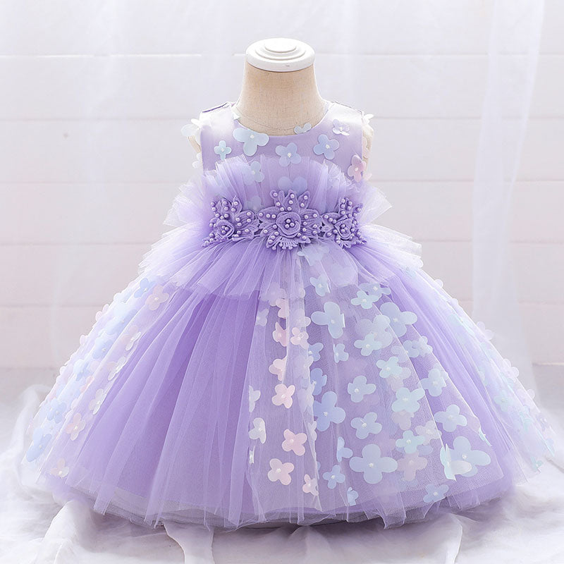 Sleeveless Mesh Floral Princess Dress for Baby & Toddler Girls | Party & Wedding Outfit