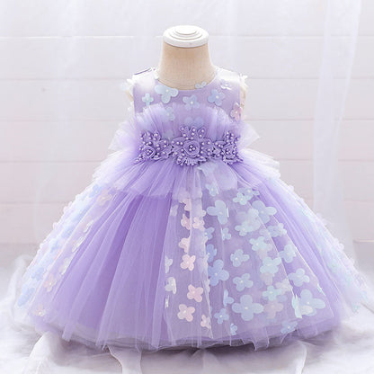 Sleeveless Mesh Floral Princess Dress for Baby & Toddler Girls | Party & Wedding Outfit