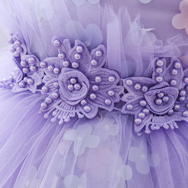 Sleeveless Mesh Floral Princess Dress for Baby & Toddler Girls | Party & Wedding Outfit