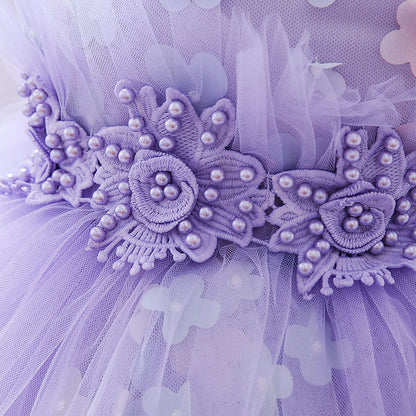 Sleeveless Mesh Floral Princess Dress for Baby & Toddler Girls | Party & Wedding Outfit