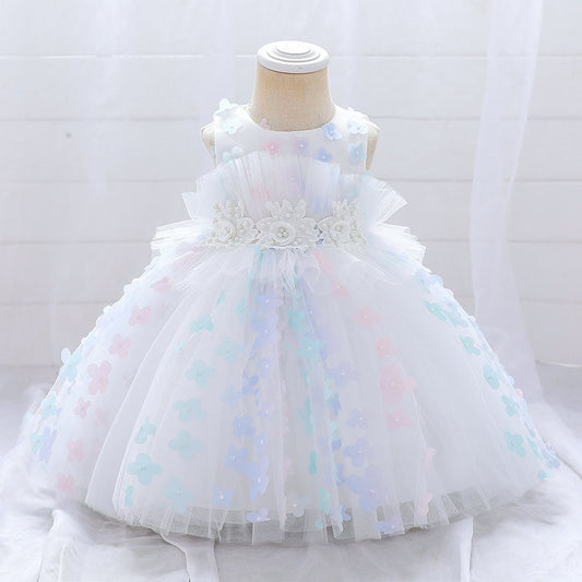 Sleeveless Mesh Floral Princess Dress for Baby & Toddler Girls | Party & Wedding Outfit