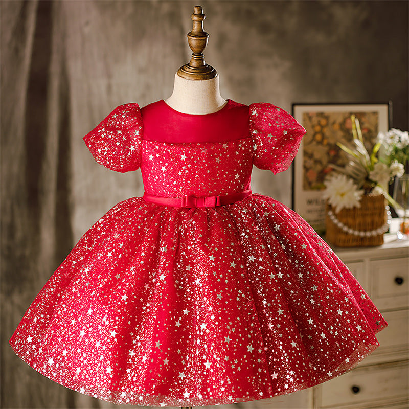 Summer Stars Sequined Princess Dress for Girls – Party, Wedding & Special Events