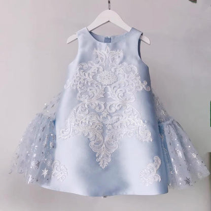 Blue Sequin Toddler Party Dress for Girls | A-Line Princess Dress – Ages 1-6