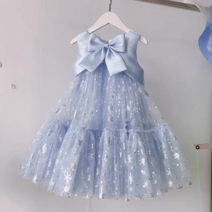 Blue Sequin Toddler Party Dress for Girls | A-Line Princess Dress – Ages 1-6