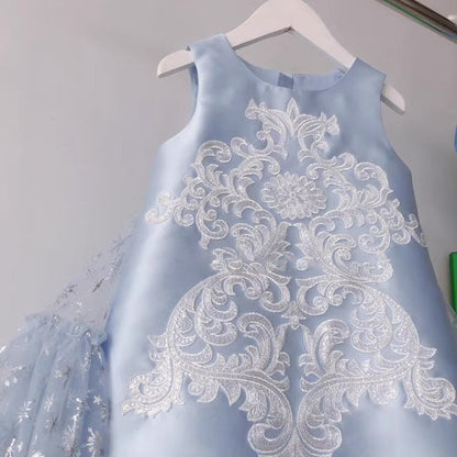 Blue Sequin Toddler Party Dress for Girls | A-Line Princess Dress – Ages 1-6