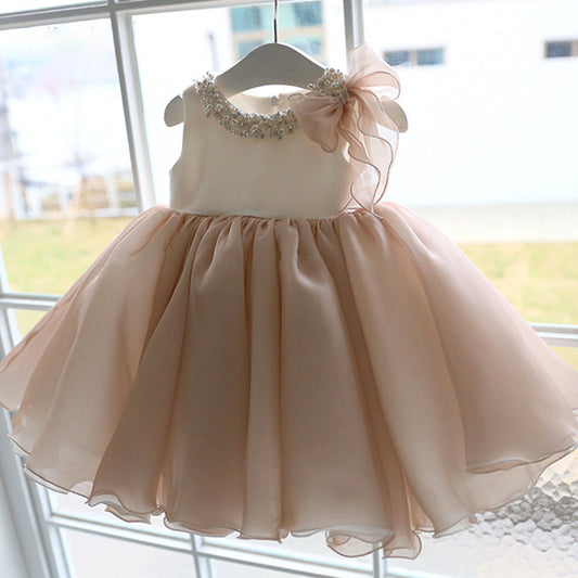 Light Pink Sequin Tiered Dress for Girls – Party, Wedding & Formal