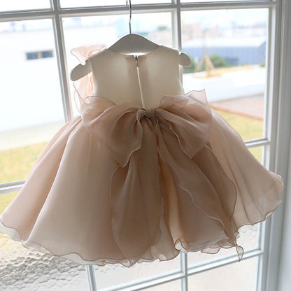 Light Pink Sequin Tiered Dress for Girls – Party, Wedding & Formal