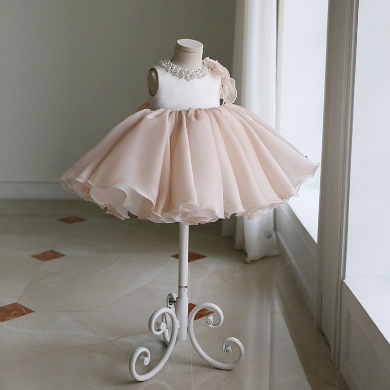 Light Pink Sequin Tiered Dress for Girls – Party, Wedding & Formal