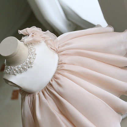 Light Pink Sequin Tiered Dress for Girls – Party, Wedding & Formal