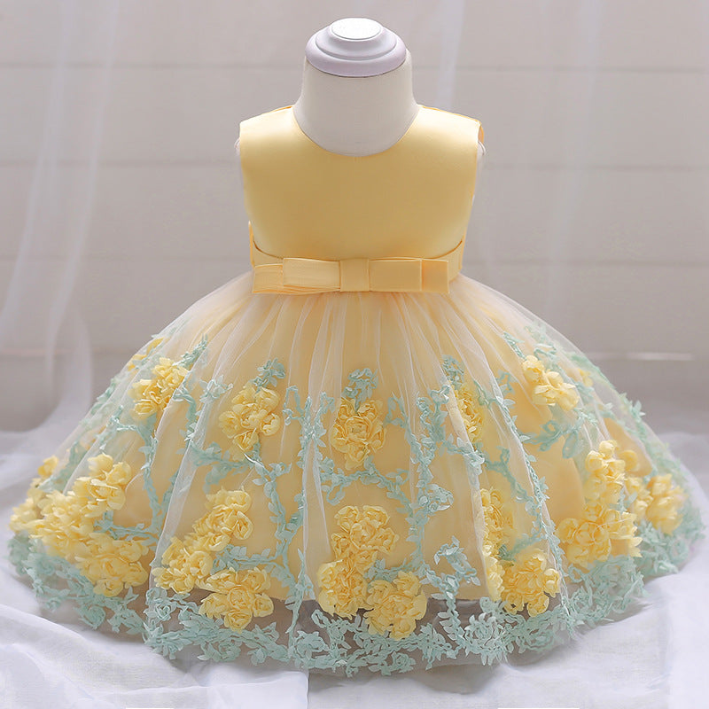 Cute Puffy Flower Girl Dress for Toddlers & Girls | Sleeveless Mesh Party Dress