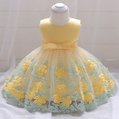 Cute Puffy Flower Girl Dress for Toddlers & Girls | Sleeveless Mesh Party Dress