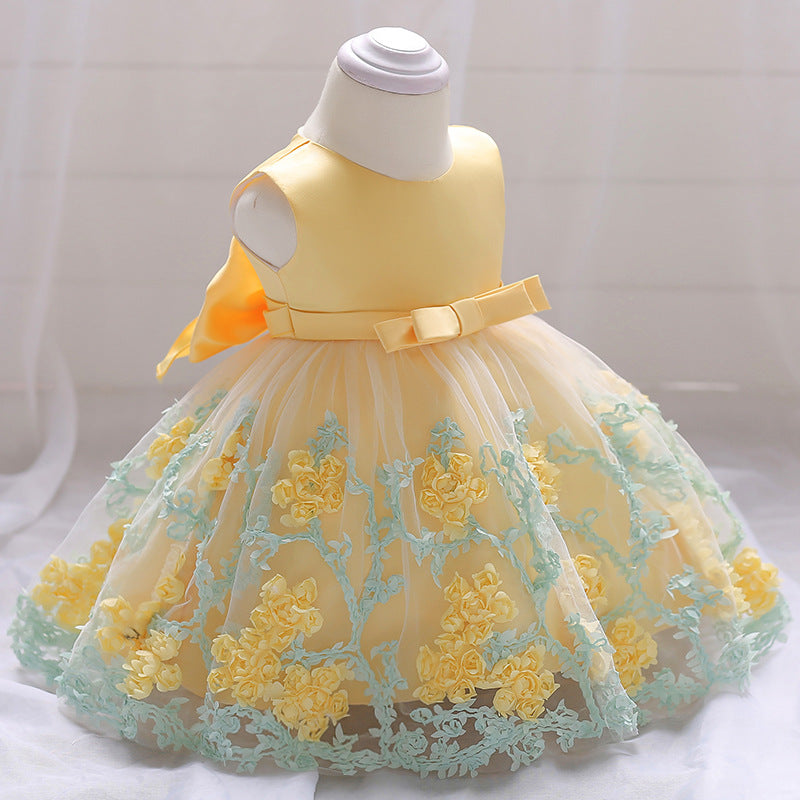 Cute Puffy Flower Girl Dress for Toddlers & Girls | Sleeveless Mesh Party Dress