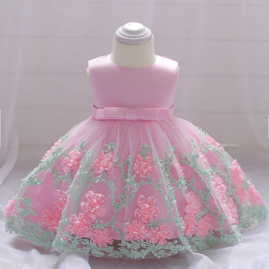 Cute Puffy Flower Girl Dress for Toddlers & Girls | Sleeveless Mesh Party Dress