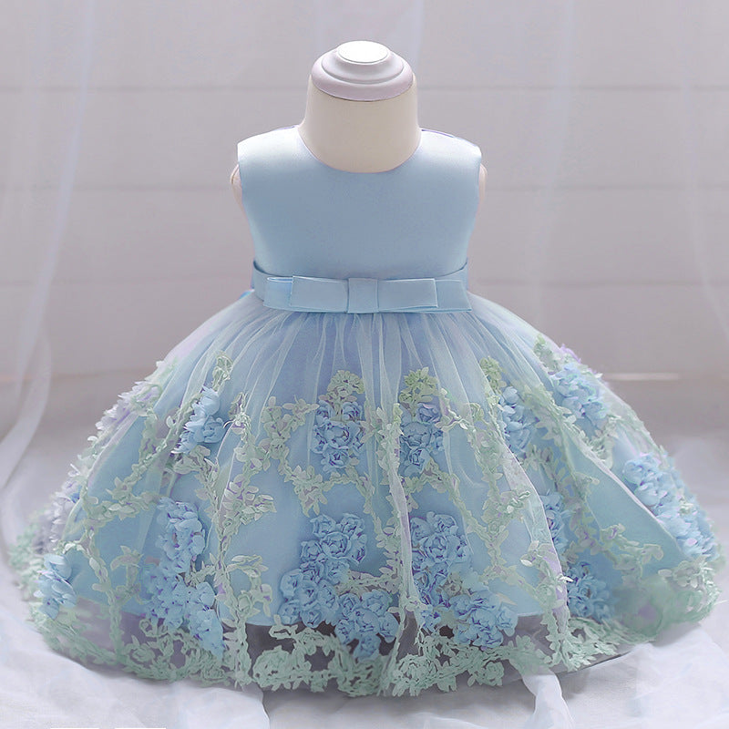 Cute Puffy Flower Girl Dress for Toddlers & Girls | Sleeveless Mesh Party Dress