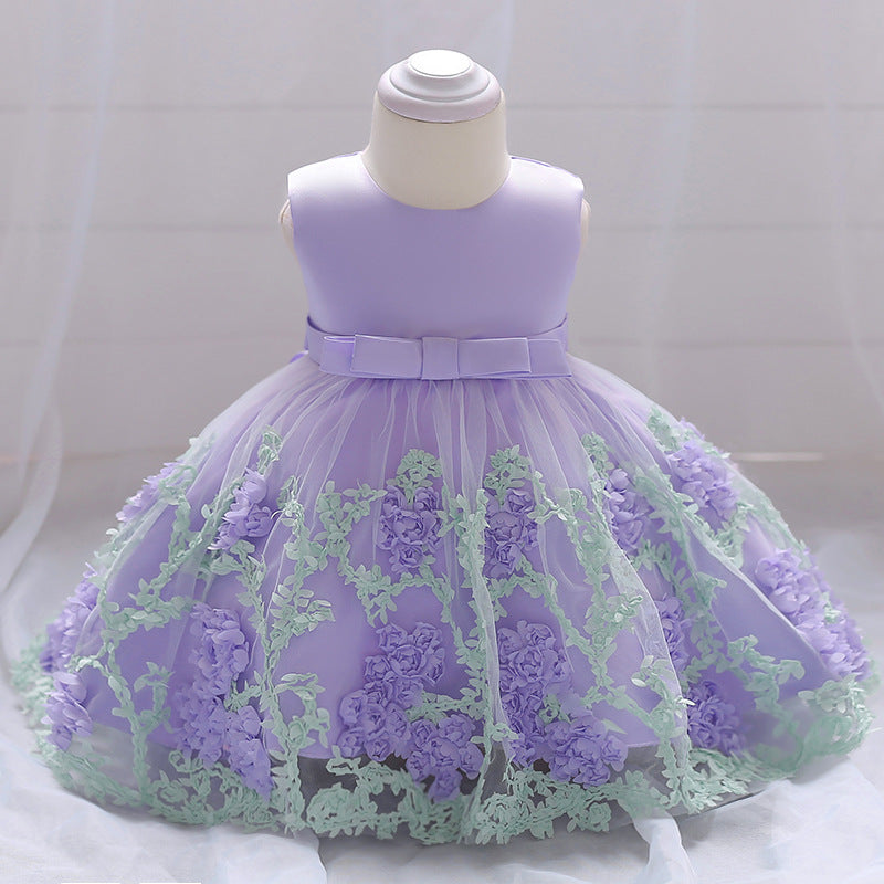 Cute Puffy Flower Girl Dress for Toddlers & Girls | Sleeveless Mesh Party Dress