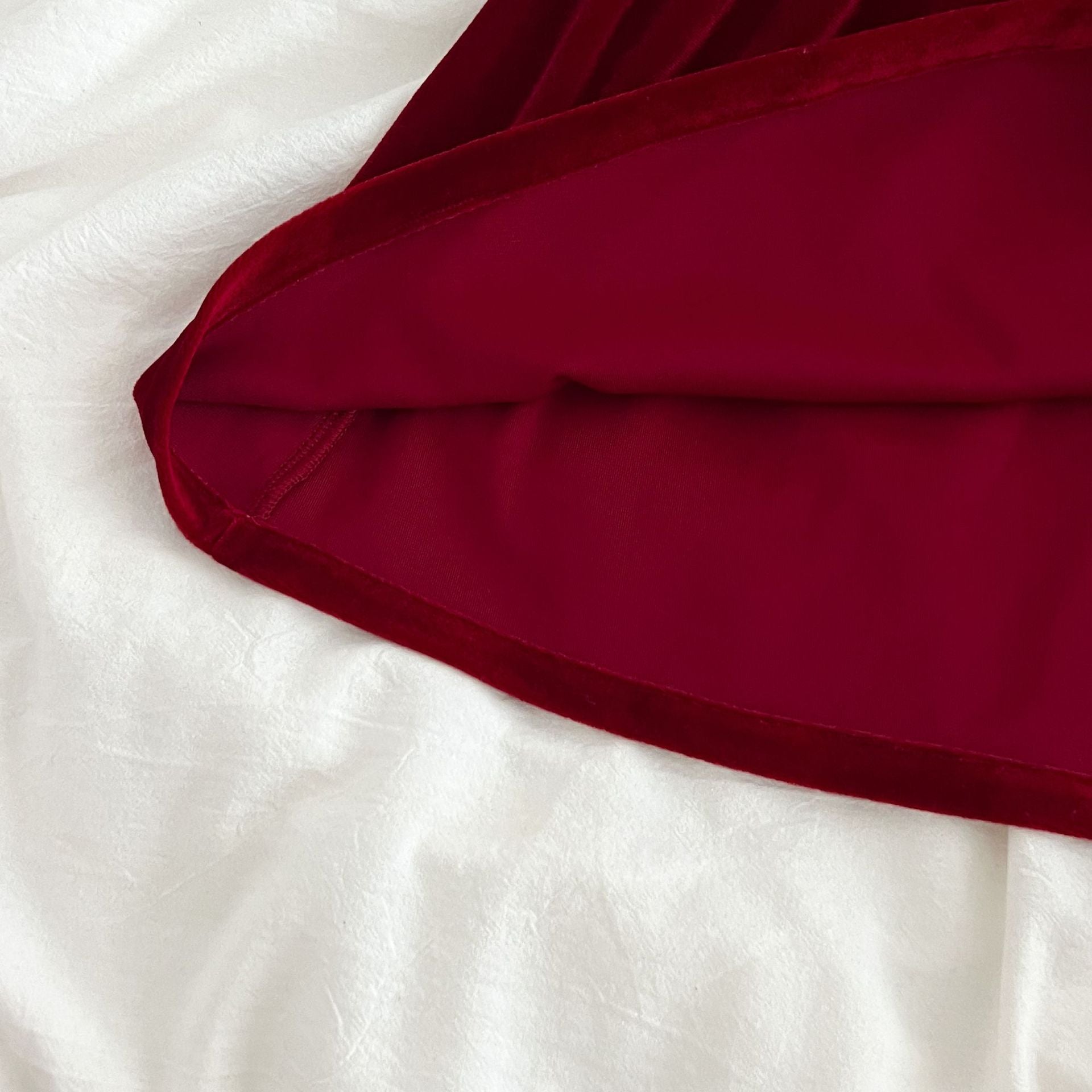 Burgundy Velvet Lace A-Line Dress for Girls | Long Sleeve Princess Party Dress