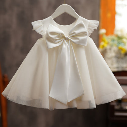 White Flower Girl Dress - Kids Tulle Princess Party Dress, Ages 1-12