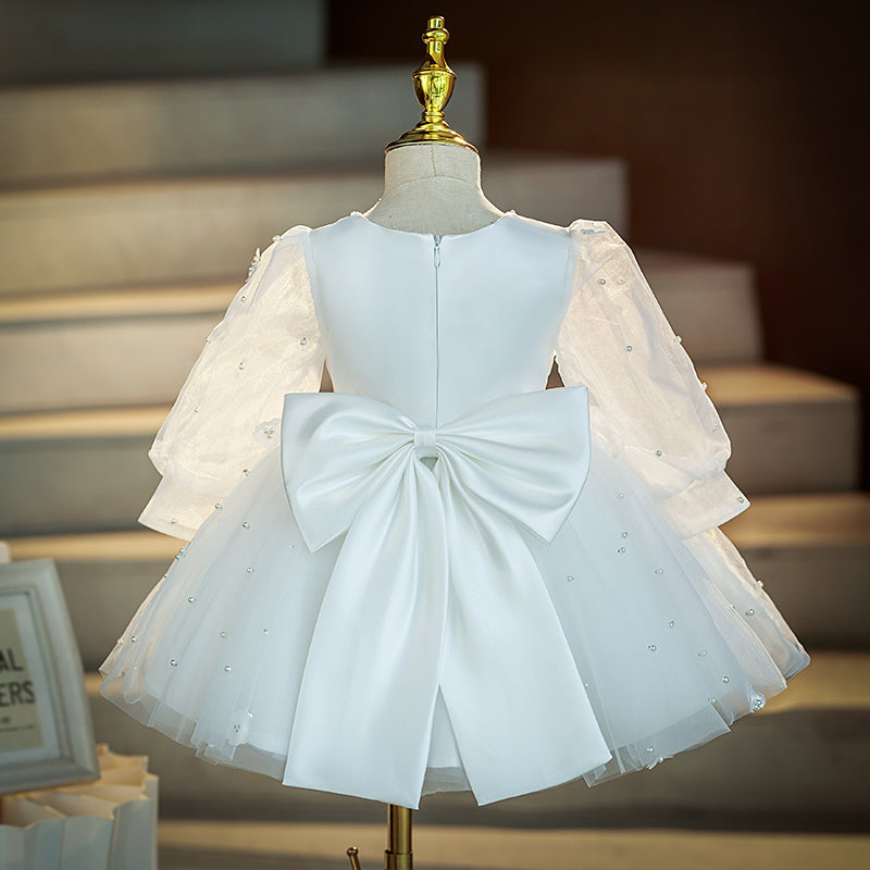 White Puffy Princess Dress for Girls – Christening, Wedding & Party